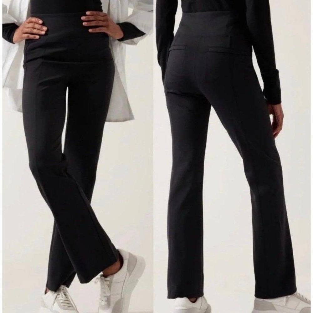 Athleta THE DELANCEY straight leg pants NEW SZ L in BLACK.
